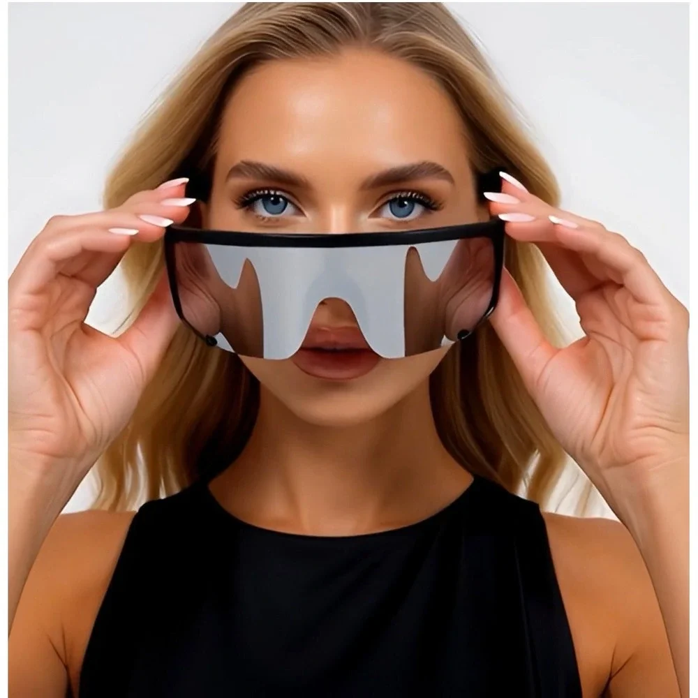 Shield Sunglasses Silver Mirrored‎ Lens Visor Cyclops Sport Sun Glasses Lentes